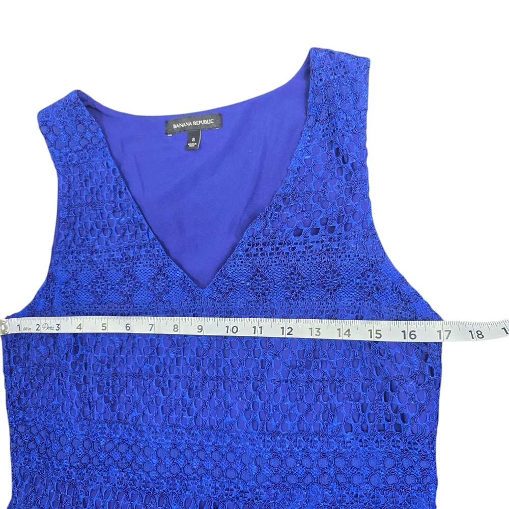 ⭐️Banana Republic Cobalt Blue Lace Cocktail Dress Sz 8 - Picture 5 of 8